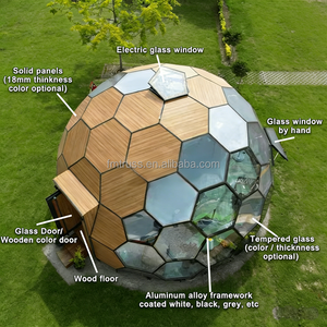 Tente de luxe en bois en forme de nid d'abeille pour glamping, hôtel, dôme géodésique en verre, tente de maison, 6M 7M 8M - Product Image 6