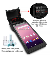 QUNSUO-601 Android PDA 6 pouces avec imprimante thermique 58mm RFID 1D/2D lecteur de codes à barres terminal robuste portable