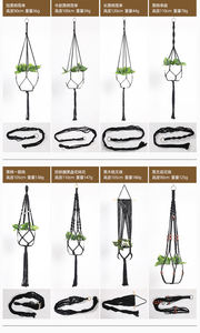 Vente flash : Porte-plante en macramé noir bohème, panier suspendu avec perles en bois et pompons <span class=keywords><strong>pour</strong></span> la décoration <span class=keywords><strong>de</strong></span> jardin et <span class=keywords><strong>de</strong></span> maison - Product Image 6