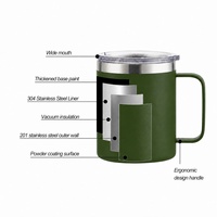 Gobelet isotherme de camping personnalisé avec logo imprimé, vente en gros, 10 oz, 12 oz, 14 oz, double paroi en acier inoxydable, tasse à café de voyage