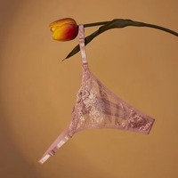 Celana Dalam Wanita Model Thong Kecil Menawan Bahan Nilon Katun, Pinggang Rendah, Kain Dobby, Tanpa Jahitan, Bernapas, Antibakteri, Seksi