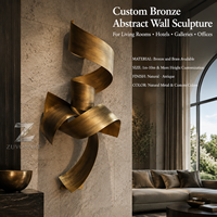 Sculpture murale abstraite en bronze sur mesure, artisanat métallique, finition antique, faite à la main, durable, décoration pour salon, hôtel, galerie, bureau