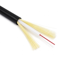 Kabel Drop FTTH Bulat Luar Ruangan 1/2/4 Core, Double Jacket Mini ADSS G657A1/A2 5mm FRP Aramid Yarn, Kabel Serat Optik Self Supporting