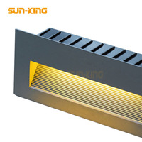 Noir shell en aluminium 3W Encastré Led Couloir Escalier Lumière Intérieure AC85-265V Coin Mur lumières Étape led Lampe
