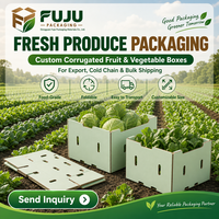 Boîtes rigides en carton ondulé écologiques de haute qualité, résistantes à l'humidité, pour l'exportation de fruits et légumes, avec logo personnalisé FUJU