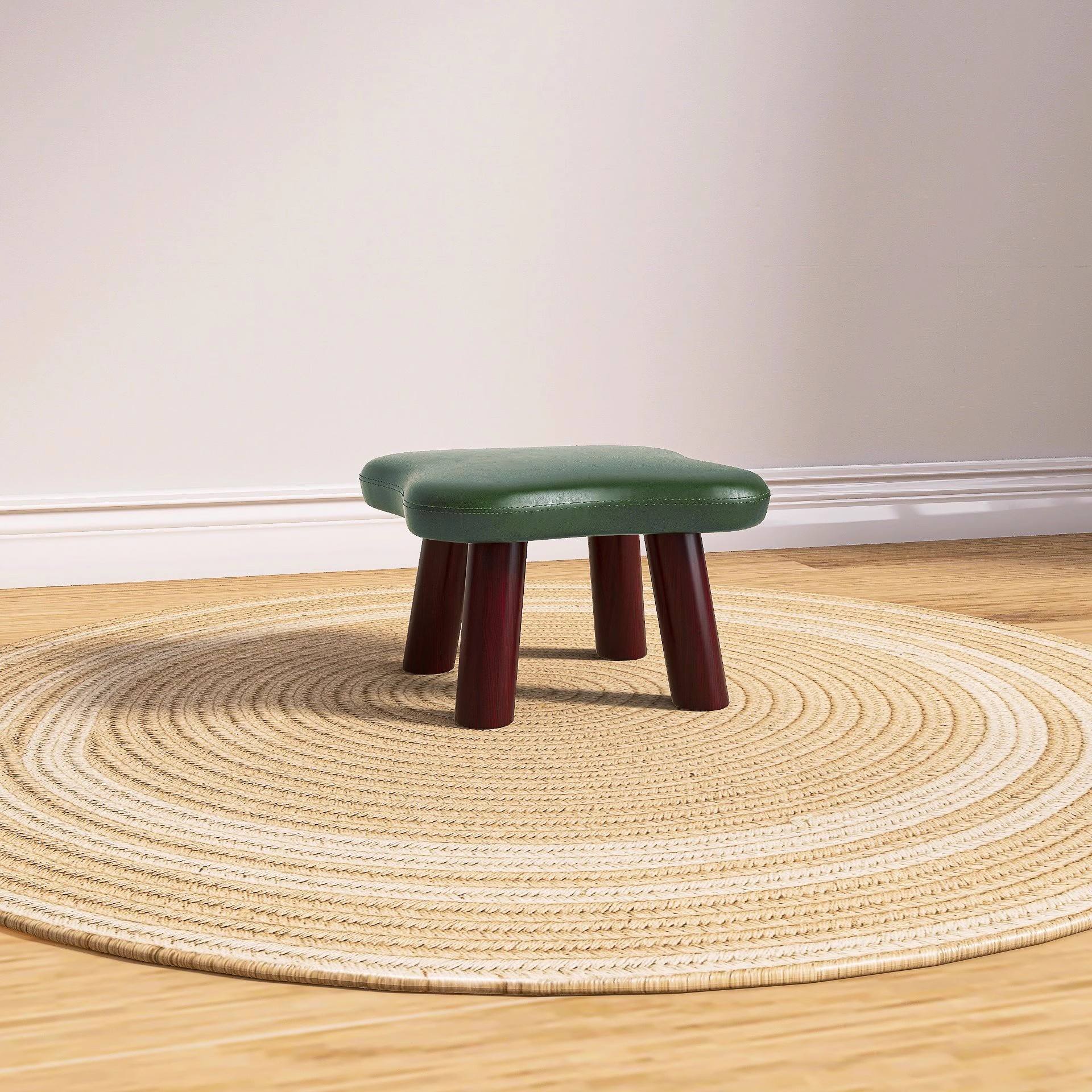 Four-leaf clover-shaped solid wood stool legs [Dark green]