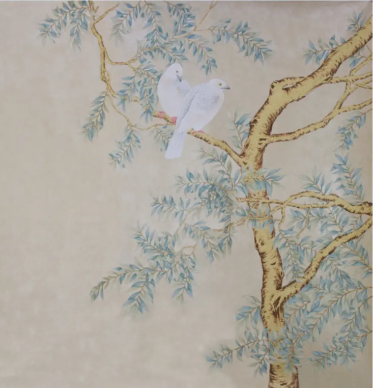 New embroidery and hand-painted interior, bedroom decoration, 3D wallpaper