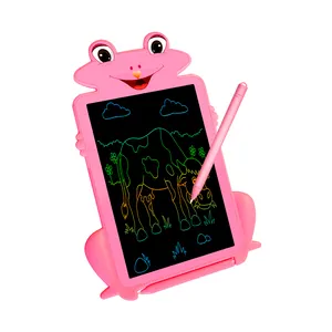 لوحة رسومات للأطفال برسومات كرتونية بخط اليد لوحة رسم LCD على شكل ضفدع مقاس 8.5 بوصة للأطفال