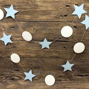 Small Glitter Cardboard Star Garland Hanging Decoration for Wedding Party Christmas Birthday - Product Image 1
