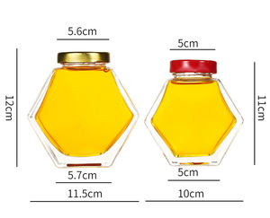 Frasco <span class=keywords><strong>de</strong></span> Vidrio Hexagonal para Miel <span class=keywords><strong>de</strong></span> 380 ml y 100 ml <span class=keywords><strong>con</strong></span> Tapón <span class=keywords><strong>de</strong></span> Madera y Sello <span class=keywords><strong>de</strong></span> <span class=keywords><strong>Corcho</strong></span> para Azúcar, Pastel, Dulces, Fideos, Alimentos Enlatados, Chicle - Product Image 5