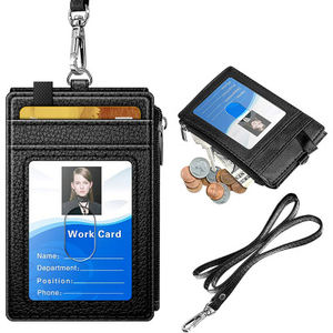 Porte-cartes d'identité en cuir PU Porte-cartes graphiques verticaux <span class=keywords><strong>Support</strong></span> Porte-cartes lanière - Product Image 1