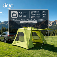 Tente de camping familiale extérieure étanche en polyester personnalisée Kawagebo Kamp (KK) pour extension de hayon de fourgonnette ou SUV