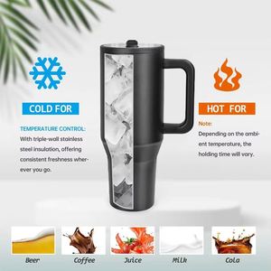 Custom 40 oz Cup Stainless Steel Outdoor Mug Double Wall Vacuum Thermal Coffee Travel Mugs 40oz <b>Tumbler</b> <b>with</b> Handle and <b>Straw</b> - Product Image 5