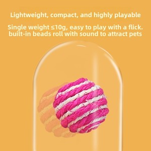 Juguete de Sisal para Gatos, Pelota para Masticar, Limpieza de Dientes, Resistente a Mordidas, <span class=keywords><strong>Juego</strong></span> Interactivo, Gadget para Combatir el Aburrimiento para Gatitos y Cachorros - Product Image 4