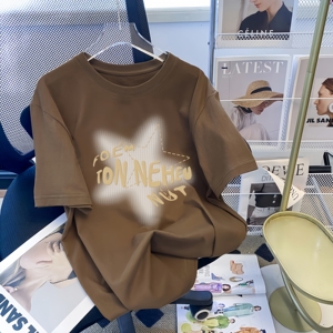 T-shirt en coton <span class=keywords><strong>pour</strong></span> <span class=keywords><strong>femme</strong></span>, coupe ample, décontracté, imprimé dessin animé mignon, col rond, grande taille, manches courtes, été - Product Image 1