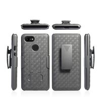 Coque arrière robuste pour PC avec béquille, étui pliable avec clip ceinture pour Google Pixel 3, ajustement parfait à 100 %, noir/bleu/rose/rouge