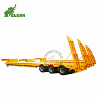 Semi-remorque à plateau surbaissé de 12 m, grande capacité 60-80 tonnes, 2 lignes, 4 essieux, collier de cygne, pour le chargement de camions