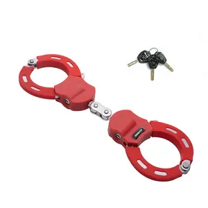 handschellenschloss Hardened Steel Silicone Coated Handcuff Shape Heavy Duty bicycle Motorcycle E Scooter Lock