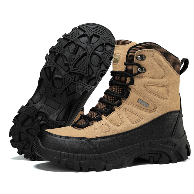 1903 Top Waterproof Hiking Boots Men's Suede Boots High-top Men's Trendy Durable Lace up Boots for Outdoor