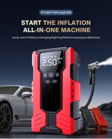 Démarreur de batterie de voiture d'urgence 12V avec pompe à air intégrée, rechargeable, durée de vie de plus de 2000 cycles pour voiture, vélo, ballon électrique