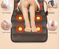 Tapis de Massage avec Chaleur 10 Nœuds Vibrants Corps Complet avec Oreillers Réglables Coussins Chauffants pour Cou et Dos Muscle Coussin de Massage