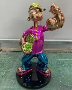 Estatua de Popeye Personalizada Popular de Fibra de Vidrio, Tamaños 40cm, 80cm, 150cm, 180cm, Escultura Creativa de Dibujos Animados Personalizable - Product Image 3