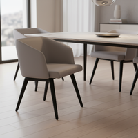 Chaise minimaliste à dossier incurvé OEM ODM en gros, siège géométrique robuste pour villa de luxe, salle à manger, bureau