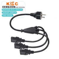 Câble d'alimentation CA H03 H05, rallonge électrique 3 en 1, CEE 7/7 vers 3 x IEC C13, répartiteur de prise, économiseur d'énergie pour ordinateur