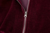 Veste unisexe vintage à capuche en velours rouge vin avec fermeture éclair, de haute qualité, avec des caractéristiques coupe-vent réversibles, design personnalisé