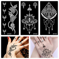 Autocollants de tatouage au henné à l'extrait de jus de fruits, pochoirs ajourés pour aérographe pour bras, art corporel, fête, Halloween, logo en papier Xuan noir