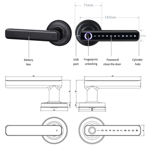 กุญแจล็อคประตูอัจฉริยะกุญแจอลูมิเนียมอัลลอยด์ความปลอดภัยสูง - Product Image 4