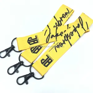 Customized Short Carabiner Polyester/Nylon Durable Professional Lanyard Keychain High Quality for Promotional Gift Use