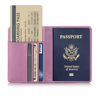 Portefeuille de voyage pour passeport en similicuir PU avec protection RFID, version améliorée, personnalisable avec logo, économique