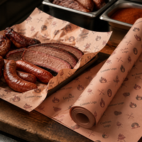 Papier alimentaire pour viande fumée, imprimé sur mesure, pour services de restauration à emporter, feuilles pré-découpées, fabricant en gros