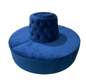 أريكة فندقية كبيرة مستديرة بظهر عالٍ وتصميم عصري مبطنة بقماش المخمل مع إطار خشبي وإسفنج، مناسبة للتأجير في الفعاليات وحفلات الزفاف - Product Image 6