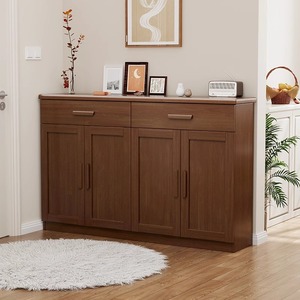 Mueble Zapatero Nórdico de Madera Maciza con 4 Puertas para Almacenamiento en la Entrada o Sala de Estar - Product Image 1