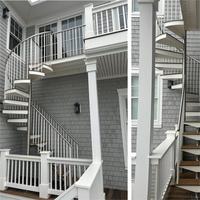 Escalier en colimaçon extérieur moderne, conçu sur mesure pour les applications d'escaliers extérieurs architecturaux