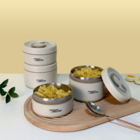 Boîte à lunch Bento isolée en acier inoxydable sans BPA sac thermique empilable Style de conception européenne pour le stockage des aliments cuisine camping