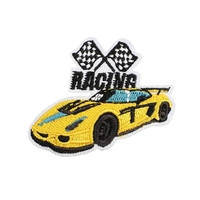 Écusson brodé de piste de course 2025, badge de voiture de sport, strass, drapeau à damiers, écusson décoratif de course automobile