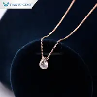 Tianyu Gems Mặt Dây Chuyền Moissanite 14K/18K Rose Gold 8*5.5Mm Pear Crushed Ice Cut Moissanite Engagement Necklace