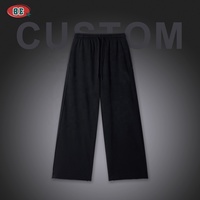 Haute qualité Gym Sports hommes Logo personnalisé pantalons de survêtement respirant grande taille 100% coton pantalon à jambes larges pour l'hiver