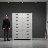 Meuble de classement modulaire en acier peu encombrant à 15 tiroirs pour plans A0 A1 et archivage de dessins avec roulettes