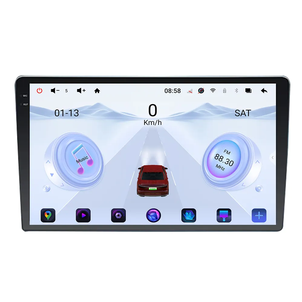 Navegador GPS para carro Android 13 UIS 7870 12 + 256 GB 3D dinâmico em tempo real, rádio estéreo de 9/10 polegadas, áudio universal, host universal