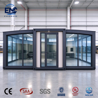 Rumah Prefab 20Ft Tata Letak Kustom Bersertifikasi CE UL SAA Bebas Asbes untuk Kantin Lapangan Rumah Modular yang Dapat Ditumpuk Minimal 1 Set