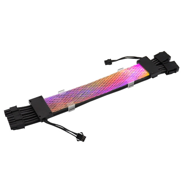 OEM Support Gaming Computer PC Accessories 2*8pin RGB LED Strip Sleeved Cables PC RGB Cable