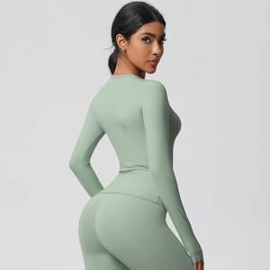 Phụ nữ dài tay áo phi hành Đoàn cổ Workout hàng đầu, Slim-fit căng vải, lý tưởng cho Yoga, phòng tập thể Dục Đào Tạo, và các hoạt động thể thao - Product Image 4