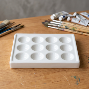 Plaque de détection de plaques alvéolées CROWN en porcelaine blanche à 12 alvéoles, dimensions 115x90x12mm, pour fournitures de laboratoire - Product Image 2