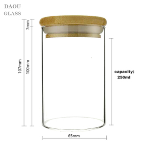 Stoples Kaca dengan Tutup Kayu dan Tutup Karet Kedap Udara untuk Penyimpanan Makanan Manis Tahan Panas Grosir - Product Image 3