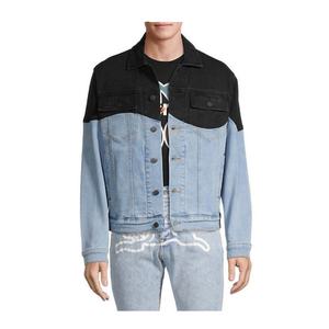 Manufacturer Custom Unique Style <b>Smart</b> <b>Casual</b> Windproof Eco-Friendly Vintage Color Block Denim <b>Jackets</b> for <b>Men</b> - Product Image 2