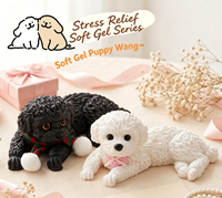 Jossion Jouet Squishy Mignon Chien Teddy de Simulation, Doux et Bionique, Sensation Aquatique, Jouet Mochi à Presser, Anti-Stress, Décoration, Ornement, Cadeau